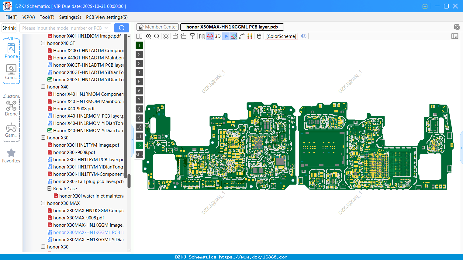 Honor X30MAX-HN1KGGML PCB Layer